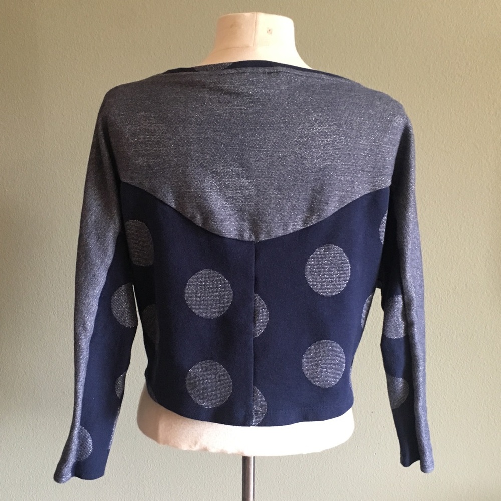 ANTHROPOLOGIE metallic polka dot sweatshirt - Picture 3 of 8